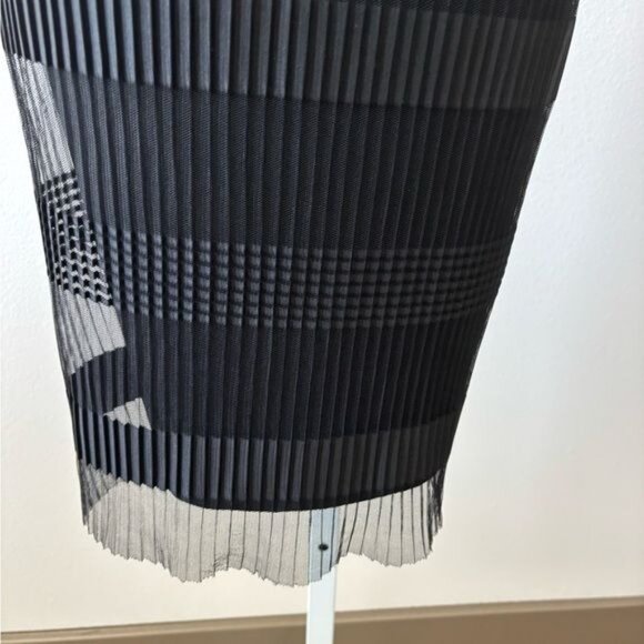 Y2K H & M Large Midi Striped Sheer Mesh BodyCon Festival Avant-Garde Gothic Glam - Picture 8 of 12